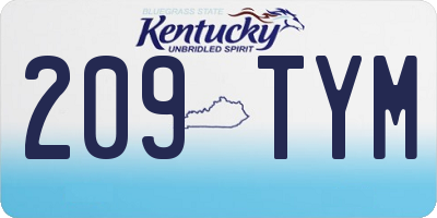 KY license plate 209TYM