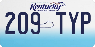 KY license plate 209TYP