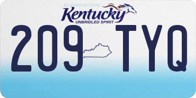 KY license plate 209TYQ