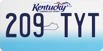 KY license plate 209TYT