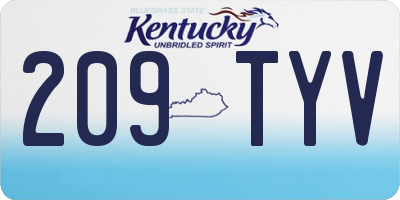 KY license plate 209TYV