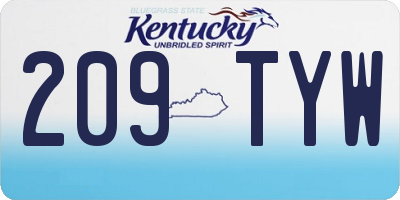 KY license plate 209TYW