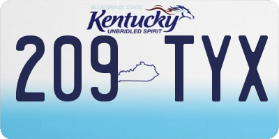 KY license plate 209TYX