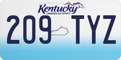 KY license plate 209TYZ