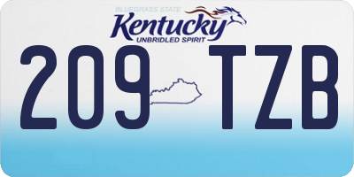 KY license plate 209TZB
