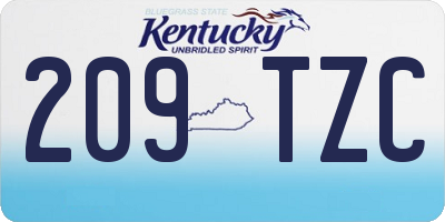 KY license plate 209TZC