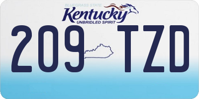 KY license plate 209TZD
