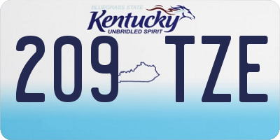 KY license plate 209TZE