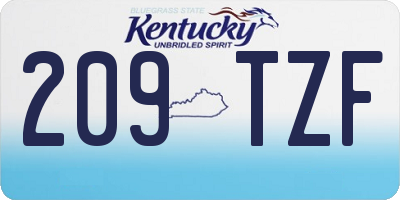 KY license plate 209TZF