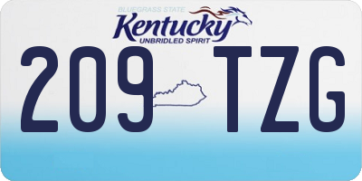 KY license plate 209TZG