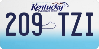 KY license plate 209TZI