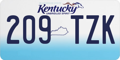 KY license plate 209TZK