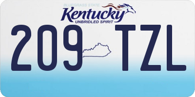 KY license plate 209TZL