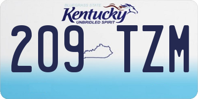 KY license plate 209TZM