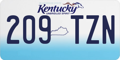 KY license plate 209TZN