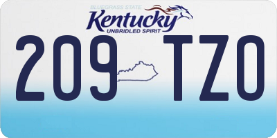 KY license plate 209TZO