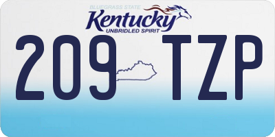 KY license plate 209TZP