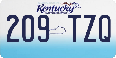 KY license plate 209TZQ