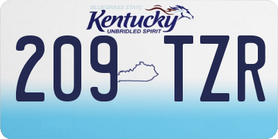 KY license plate 209TZR