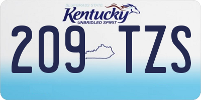 KY license plate 209TZS