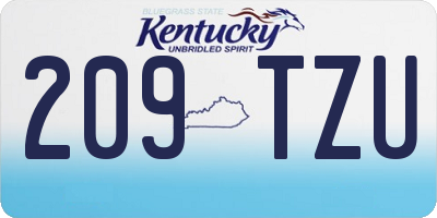 KY license plate 209TZU