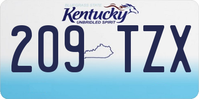 KY license plate 209TZX