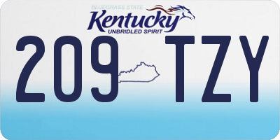 KY license plate 209TZY