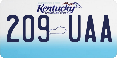 KY license plate 209UAA