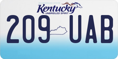 KY license plate 209UAB