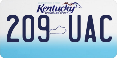 KY license plate 209UAC
