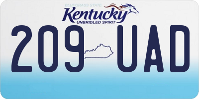 KY license plate 209UAD