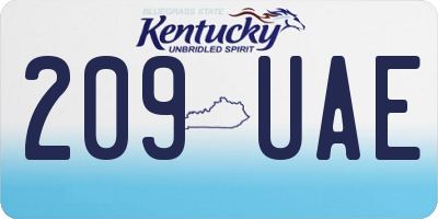 KY license plate 209UAE