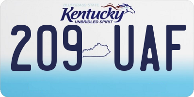 KY license plate 209UAF