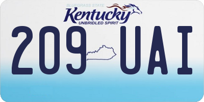 KY license plate 209UAI