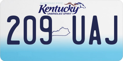 KY license plate 209UAJ