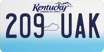 KY license plate 209UAK