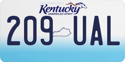 KY license plate 209UAL