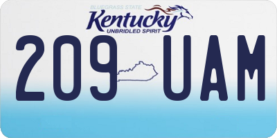 KY license plate 209UAM