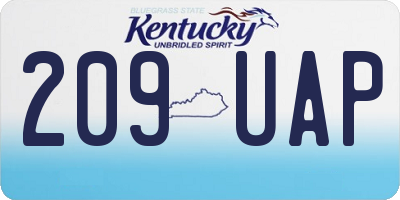 KY license plate 209UAP