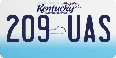 KY license plate 209UAS