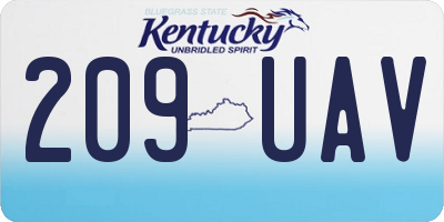 KY license plate 209UAV