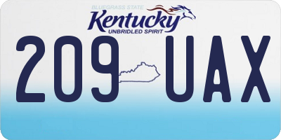 KY license plate 209UAX