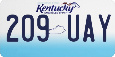 KY license plate 209UAY