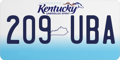 KY license plate 209UBA