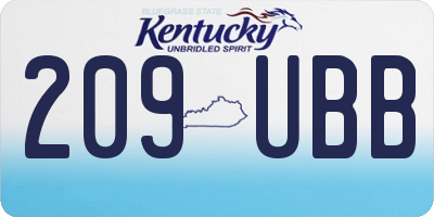 KY license plate 209UBB