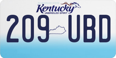 KY license plate 209UBD