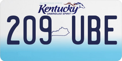 KY license plate 209UBE