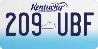 KY license plate 209UBF