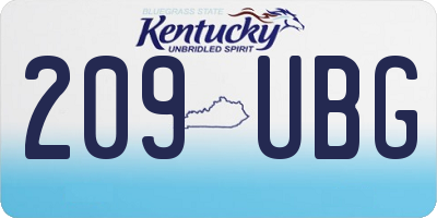 KY license plate 209UBG