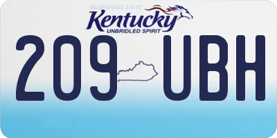 KY license plate 209UBH
